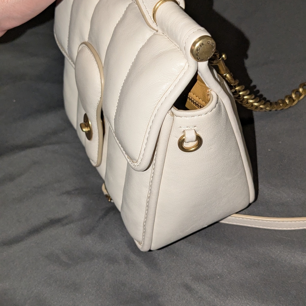 Coach Willis Top Handle 18 Women's Bag - Brass/Chalk - Picture 6 of 9